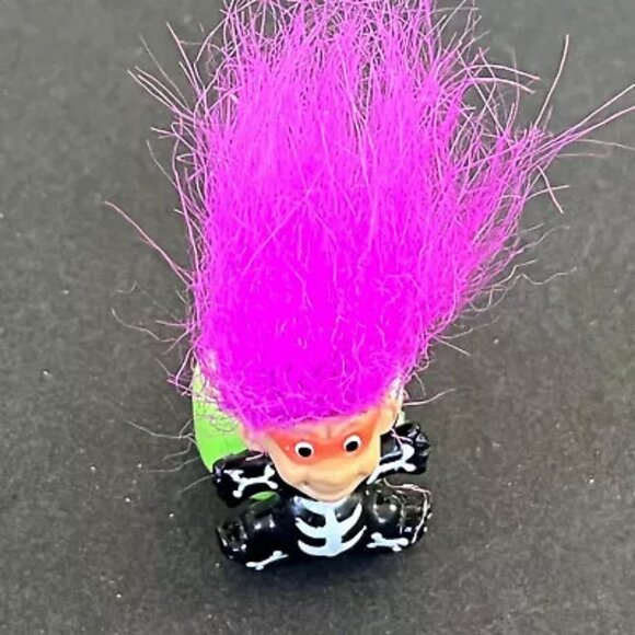 Russ Troll Doll Halloween Adjustable Skeleton Ring Spooky PVC Costume - Picture 1 of 4